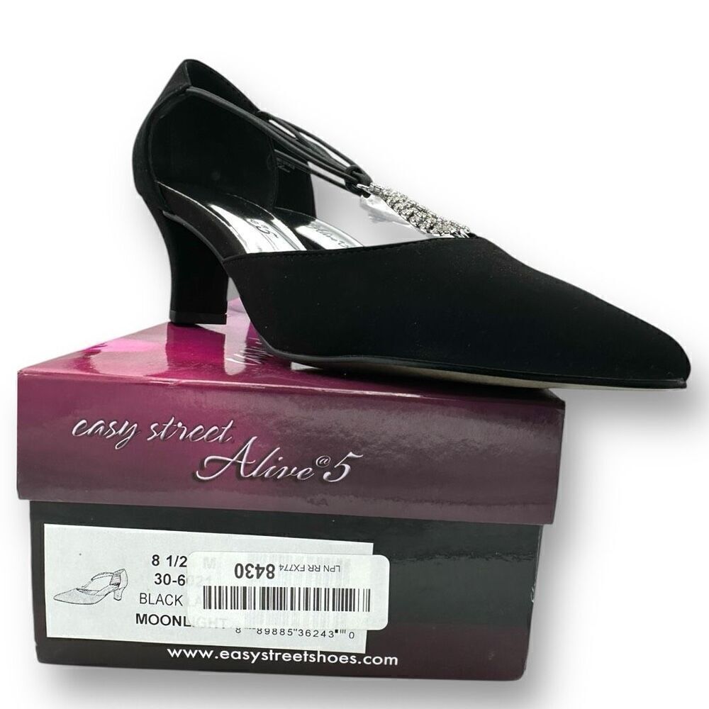 NWT Easy Street Womens Pointed Toe Moonlight Evening Pumps Black Size 8.5